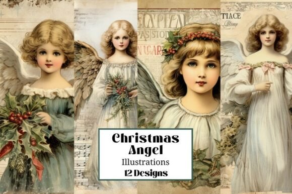 12 Christmas Angel Stamp Illustrations Review