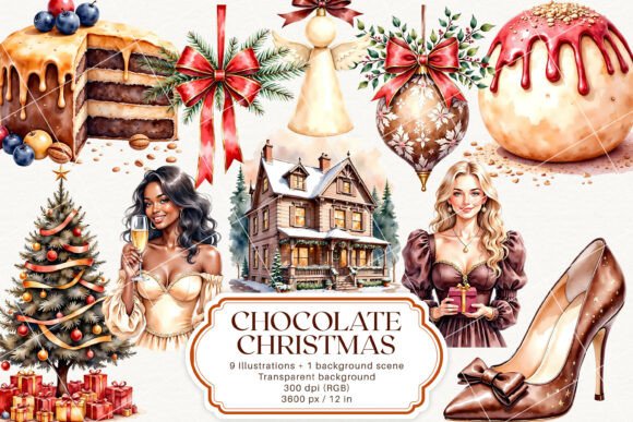 Chocolate Christmas and Festive Holiday Illustrations Review