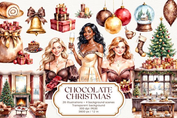 Chocolate Christmas, Festive Holiday Illustrations Review