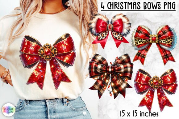 Christmas Bow PNG Clipart: Elevating Holiday Branding in Illustrations
