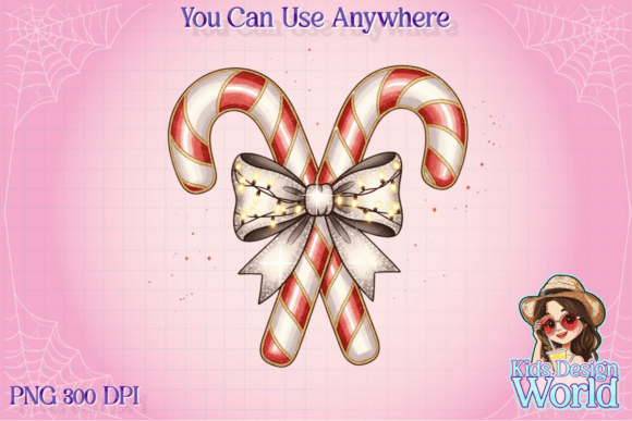 Christmas Candy Cane, Coquette Png