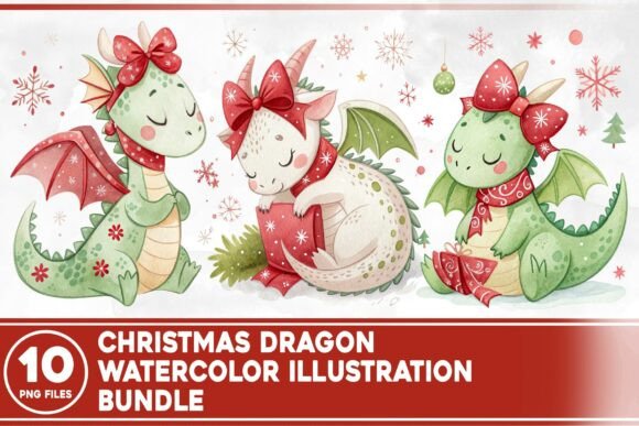 Christmas Dragon Watercolor Bundle Review: Elevating Seasonal Illustrations