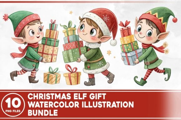 Christmas Elf Gift Watercolor Bundle: A Practical Review for Illustrations and Digital Sellers