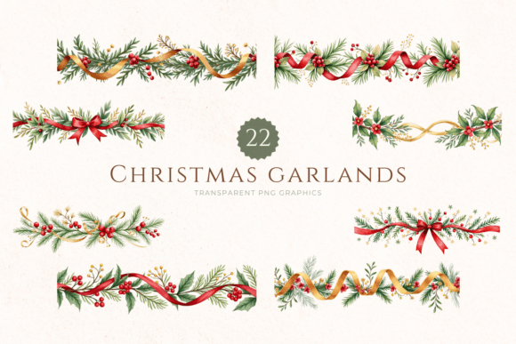 Christmas Garlands, Transparent Png Illustrations Review