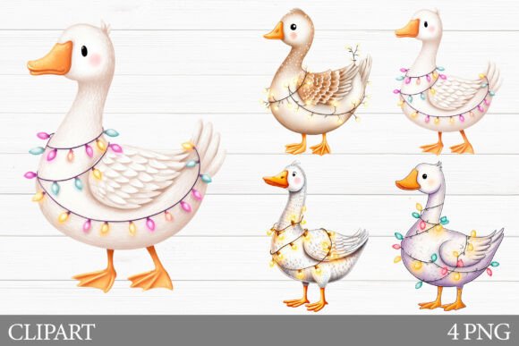 Christmas Goose Clipart. Cute Goose PNG