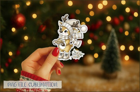 Christmas Hand Drawn Reindeer Sticker Illustrations Review