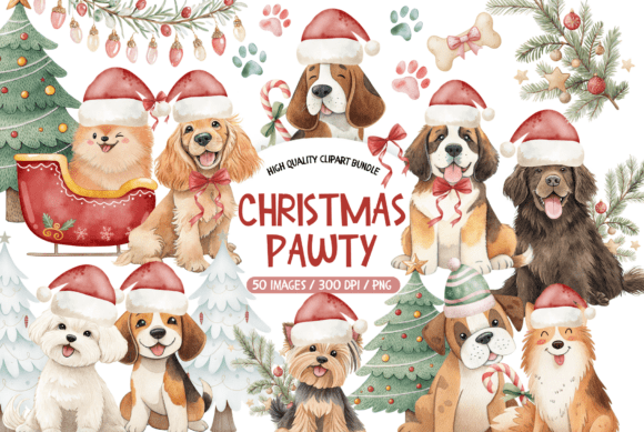 Christmas Pawty Dog Clipart Set Review