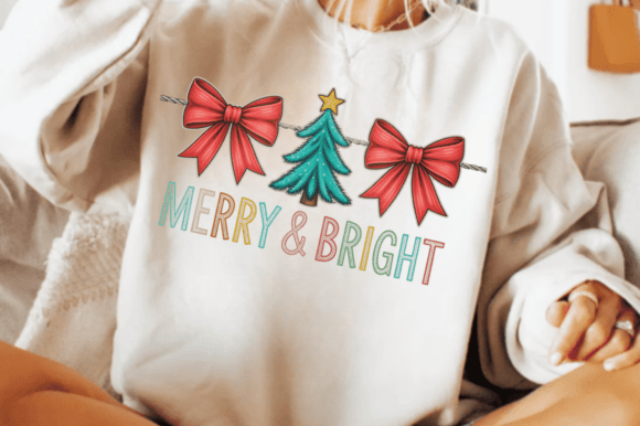 Christmas PNG Design, Merry and Bright