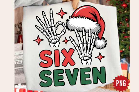 Christmas Six Seven Skeleton Santa 67 PN Illustrations