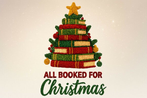 Cozy Yarn Booked for Christmas PNG