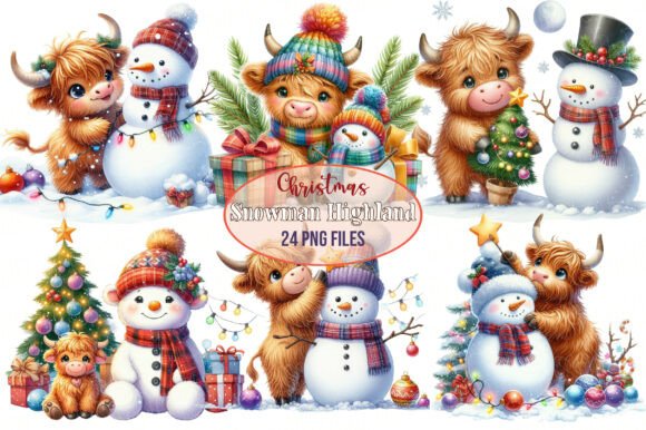 Cute Christmas Highland Cow Snowman Review for Bloggers and Designers