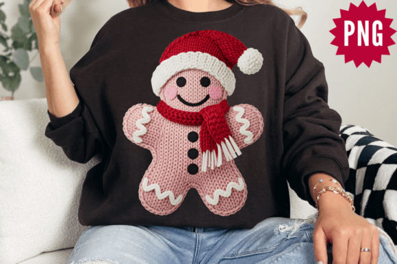Cute Faux Yarn Christmas Gingerbread Man Illustrations Review