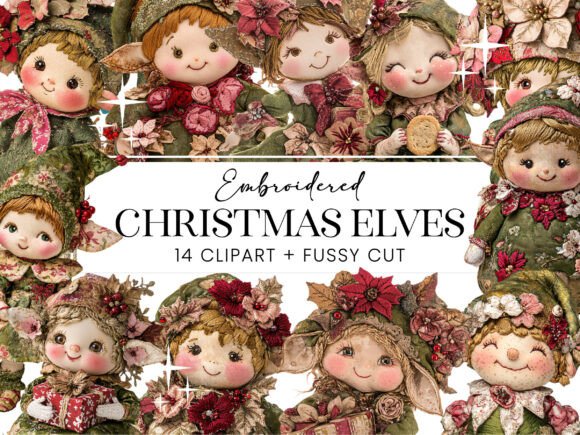 Embroidered Christmas Elves Clipart: A Crafter’s Review of Seasonal Illustrations