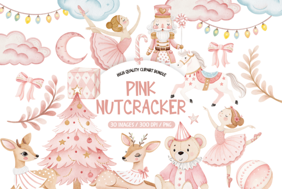 Pink Nutcracker Christmas Clipart Set: A Brand Designer’s Review