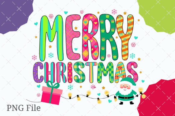 Retro Merry Christmas Doodles Png Review