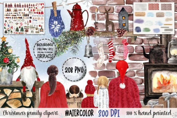Watercolor Christmas Family Creator: Seasonal Illustrations for Bloggers