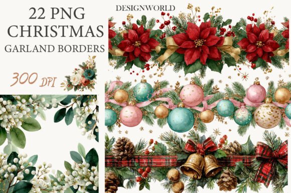 Watercolor Christmas Garland Borders: A Designer’s Review for Illustrations